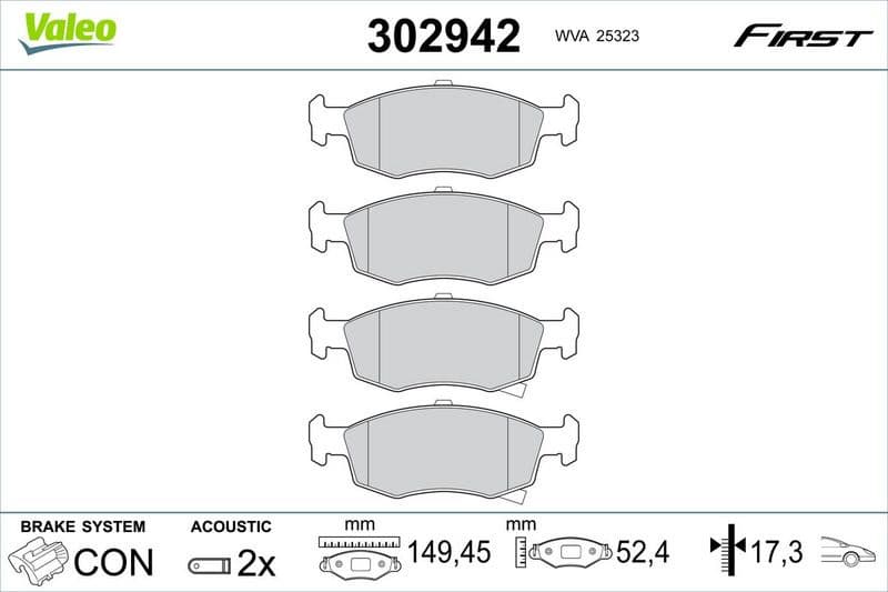 Brake Pad Set, disc brake ESSENTIAL 302942