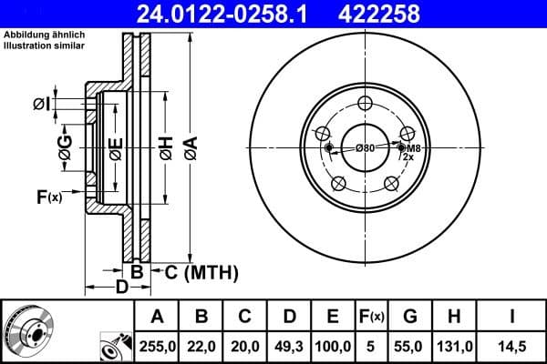 Brake Disc 24.0122-0258.1 - image 2