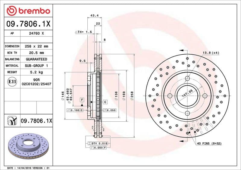 Brake Disc XTRA LINE - Xtra 09.7806.1X - image 3