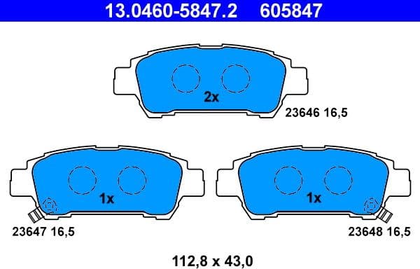 Brake Pad Set, disc brake 13.0460-5847.2 - image 2
