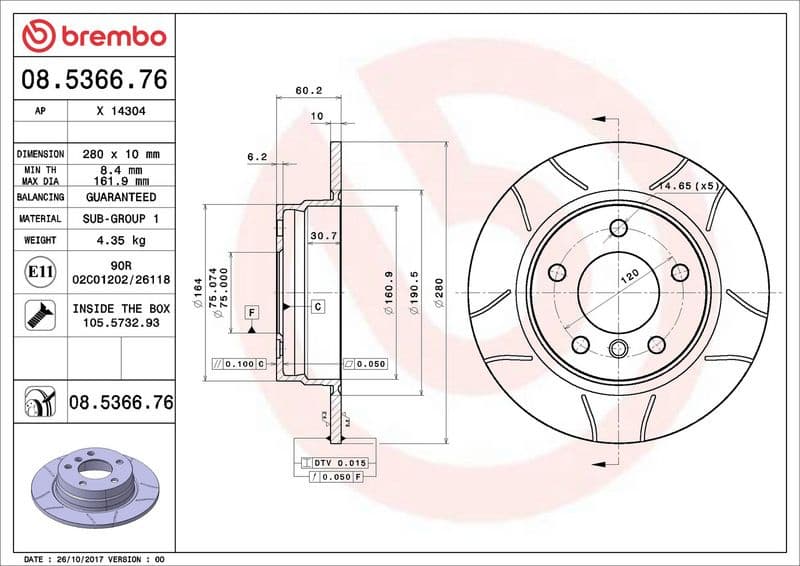 Brake Disc XTRA LINE - Max 08.5366.76 - image 2