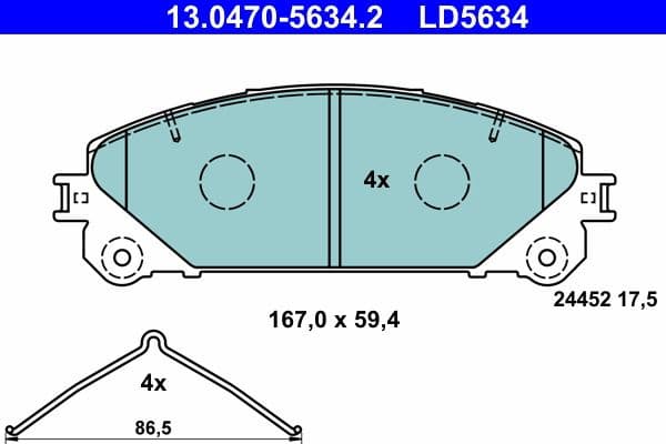 Brake Pad Set, disc brake ATE Ceramic 13.0470-5634.2 - image 2