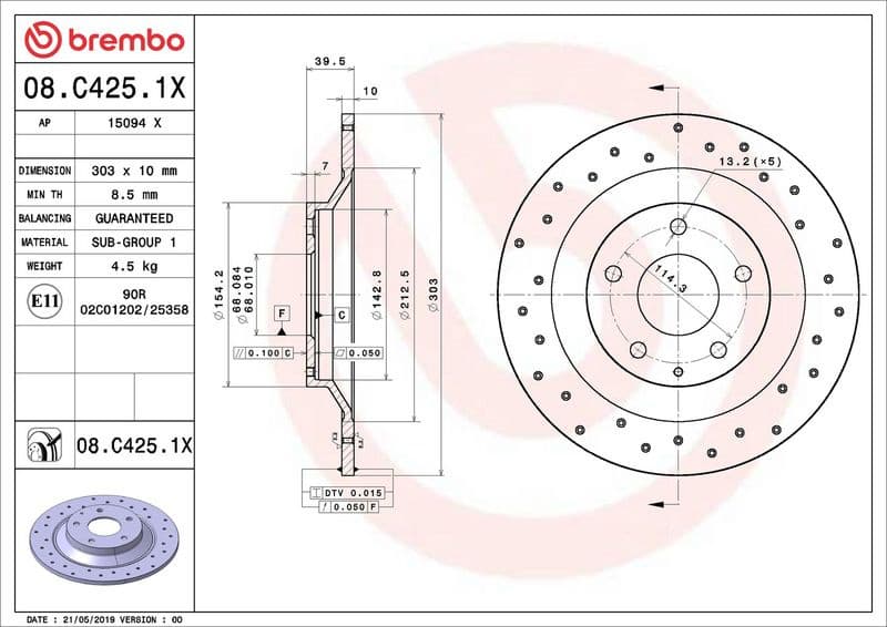 Brake Disc XTRA LINE - Xtra 08.C425.1X - image 2
