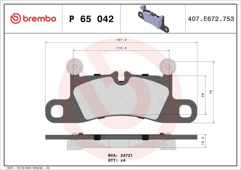 Brake Pad Set, disc brake PRIME LINE P65042 - image 3