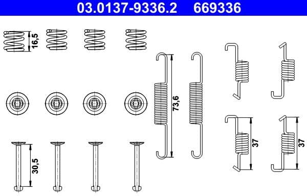 Accessory Kit, parking brake shoes 03.0137-9336.2 - image 2