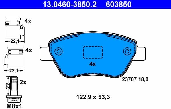 Brake Pad Set, disc brake 13.0460-3850.2 - image 2
