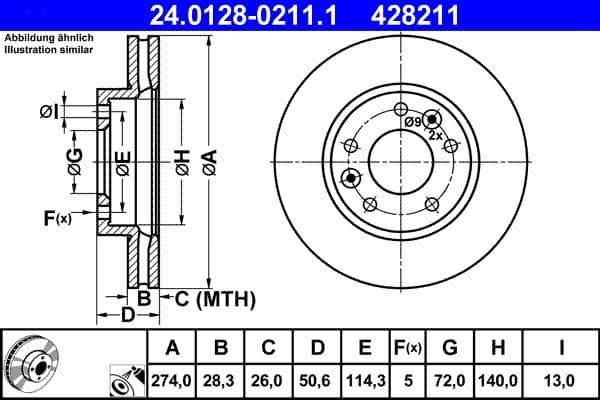 Brake Disc 24.0128-0211.1 - image 2