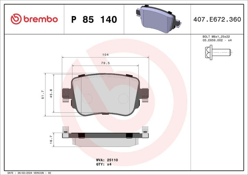 Brake Pad Set, disc brake PRIME LINE P85140 - image 3