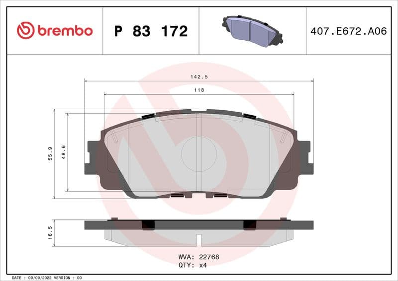 Brake Pad Set, disc brake PRIME LINE P83172 - image 3