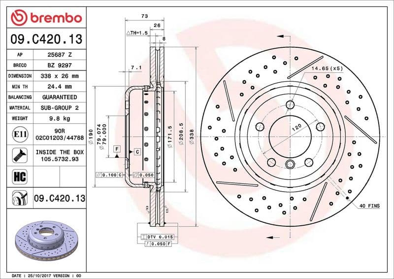 Brake Disc PRIME LINE - Composite 09.C420.13 - image 3