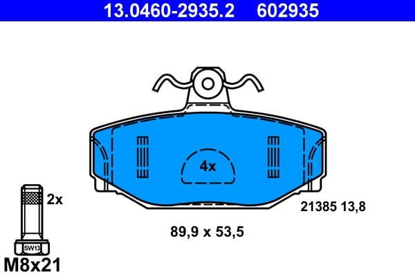 Brake Pad Set, disc brake 13.0460-2935.2 - image 2