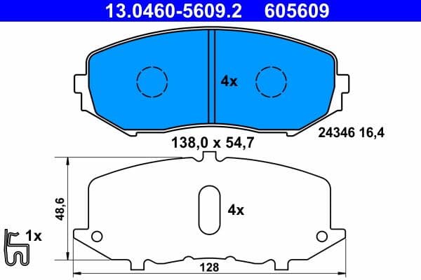 Brake Pad Set, disc brake 13.0460-5609.2 - image 2
