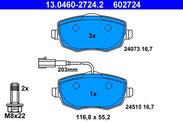 Brake Pad Set, disc brake 13.0460-2724.2 - image 2