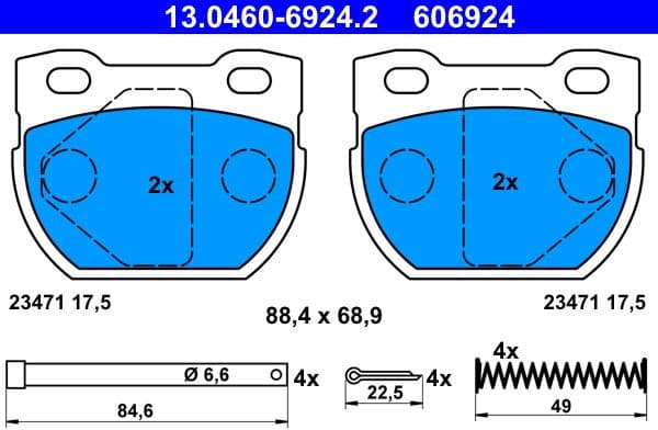Brake Pad Set, disc brake 13.0460-6924.2 - image 2
