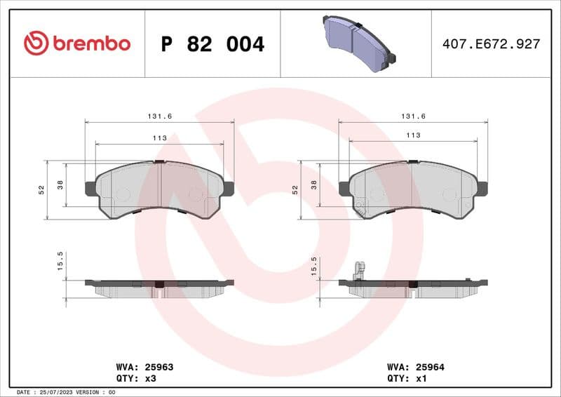 Brake Pad Set, disc brake PRIME LINE P82004 - image 3