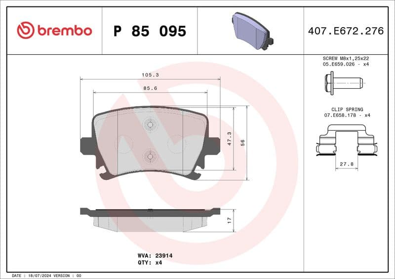 Brake Pad Set, disc brake XTRA LINE P85095X - image 3
