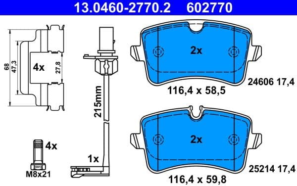 Brake Pad Set, disc brake 13.0460-2770.2 - image 2