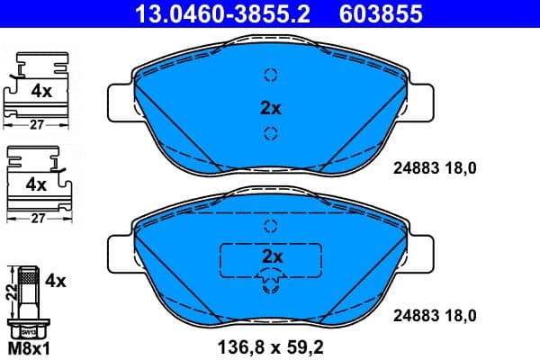 Brake Pad Set, disc brake 13.0460-3855.2 - image 2