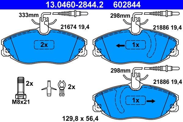 Brake Pad Set, disc brake 13.0460-2844.2 - image 2
