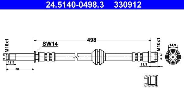 Brake Hose 24.5140-0498.3 - image 2