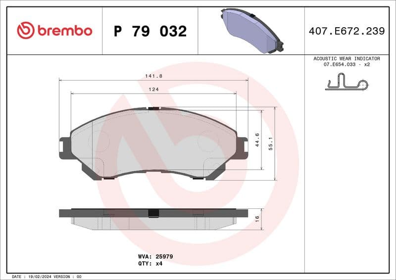 Brake Pad Set, disc brake PRIME LINE P79032 - image 3