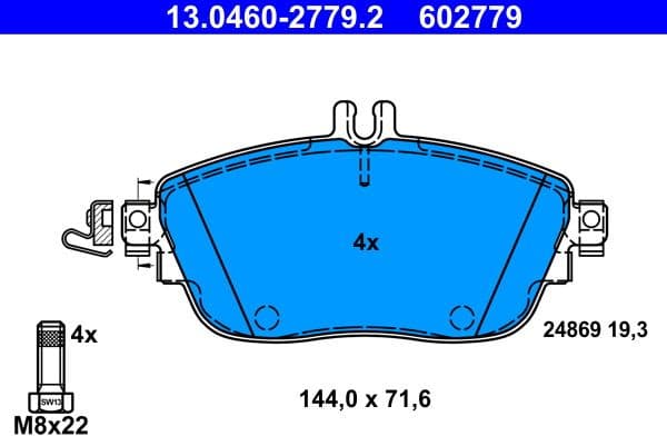 Brake Pad Set, disc brake 13.0460-2779.2 - image 2