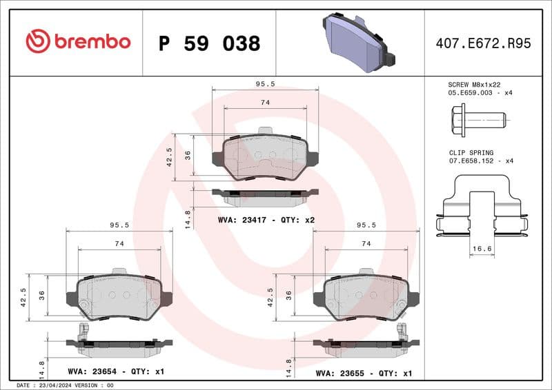 Brake Pad Set, disc brake XTRA LINE P59038X - image 3