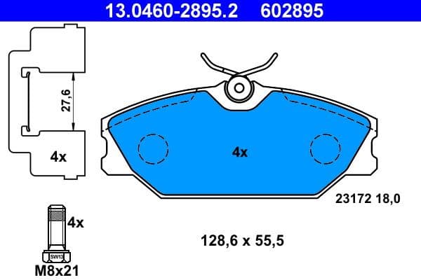 Brake Pad Set, disc brake 13.0460-2895.2 - image 2
