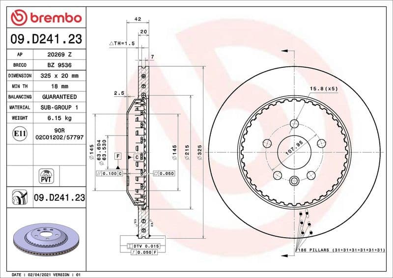 Brake Disc PRIME LINE - Lightweight 09.D241.23 - image 3