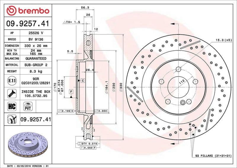 Brake Disc PRIME LINE - UV Coated 09.9257.41 - image 2