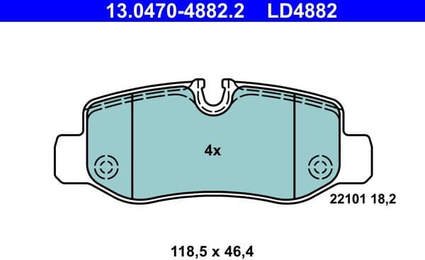 Brake Pad Set, disc brake ATE Ceramic 13.0470-4882.2 - image 2