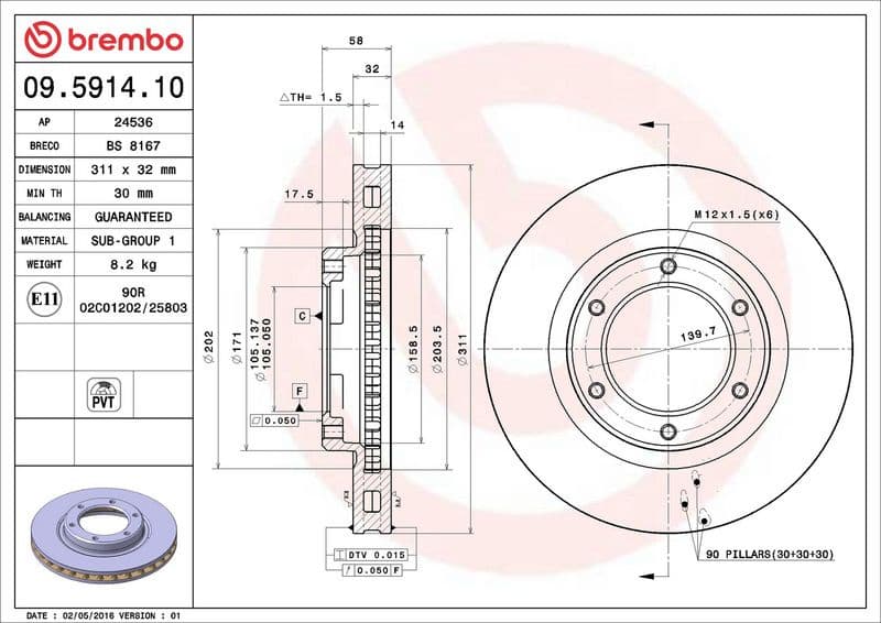 Brake Disc PRIME LINE 09.5914.10