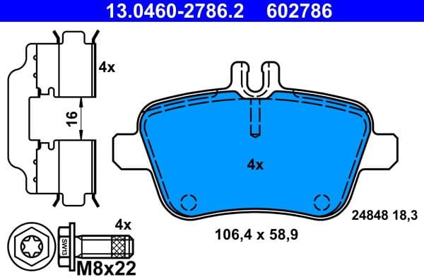 Brake Pad Set, disc brake 13.0460-2786.2 - image 2