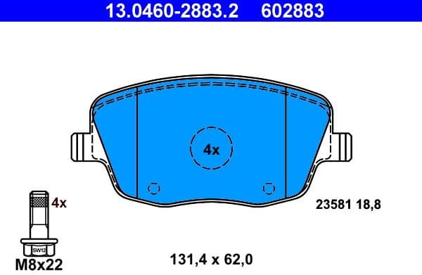 Brake Pad Set, disc brake 13.0460-2883.2 - image 2