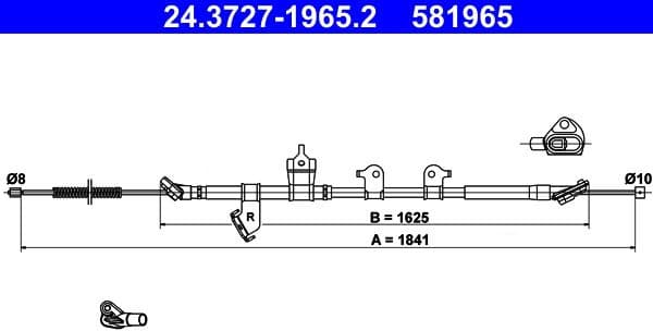 Cable Pull, parking brake 24.3727-1965.2 - image 3