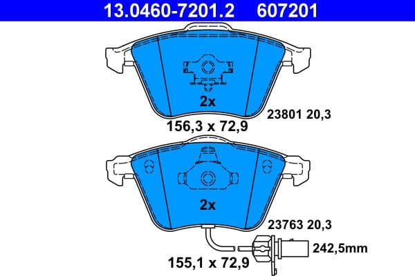 Brake Pad Set, disc brake 13.0460-7201.2 - image 2