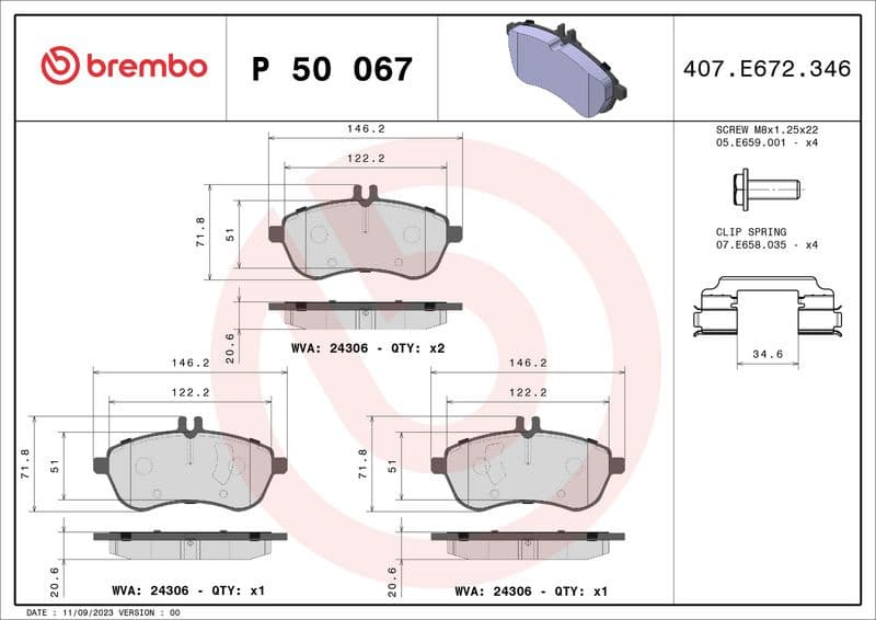 Brake Pad Set, disc brake XTRA LINE P50067X - image 2