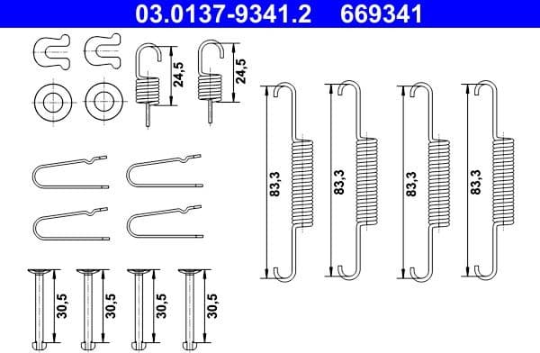 Accessory Kit, parking brake shoes 03.0137-9341.2 - image 2