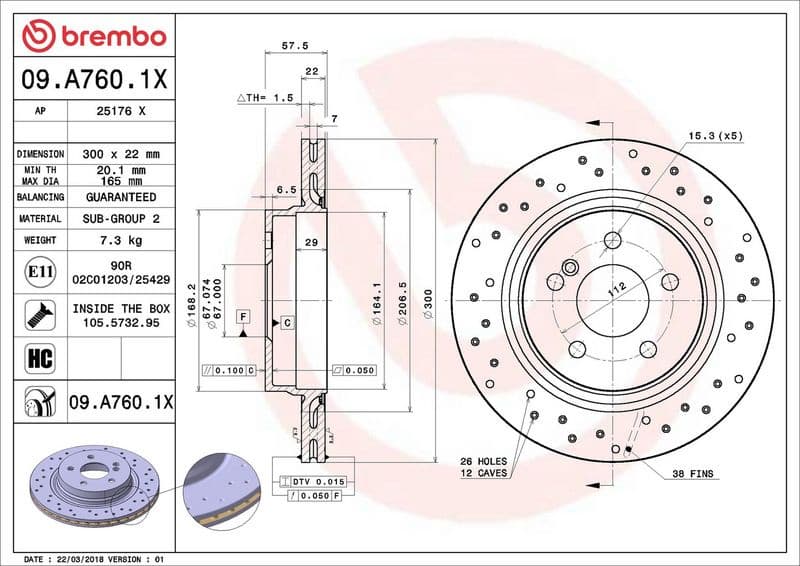 Brake Disc XTRA LINE - Xtra 09.A760.1X - image 3