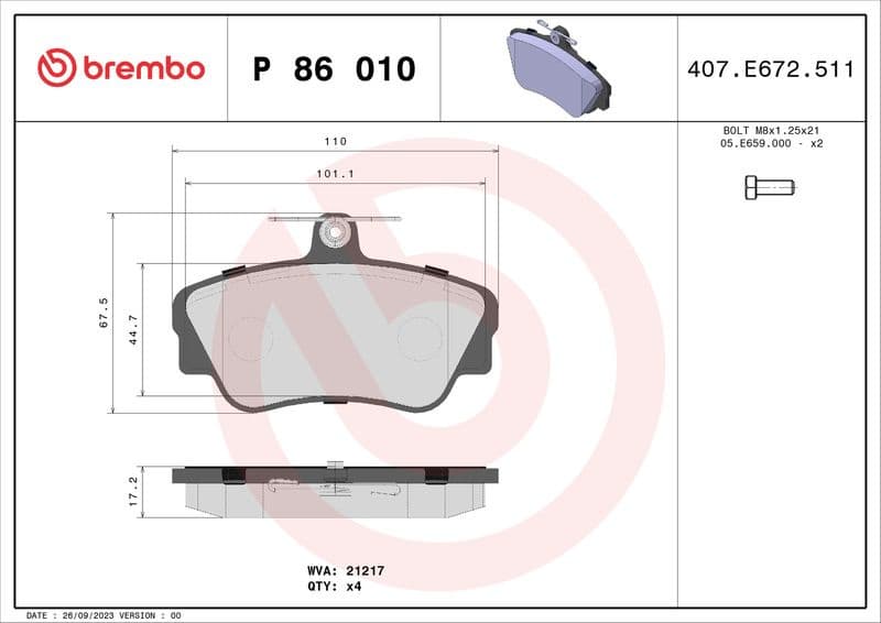 Brake Pad Set, disc brake PRIME LINE P86010 - image 3