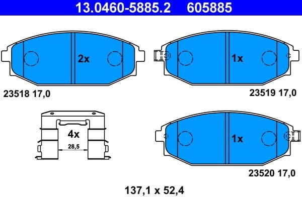 Brake Pad Set, disc brake 13.0460-5885.2 - image 2