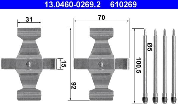 Accessory Kit, disc brake pad 13.0460-0269.2 - image 2