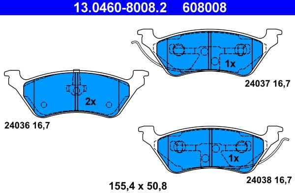Brake Pad Set, disc brake 13.0460-8008.2 - image 2