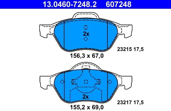 Brake Pad Set, disc brake 13.0460-7248.2 - image 2