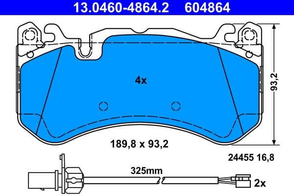 Brake Pad Set, disc brake 13.0460-4864.2 - image 2