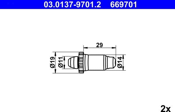 Accessory Kit, parking brake shoes adjusting nut 03.0137-9701.2 - image 2