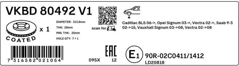 Brake Disc VKBD 80492 V1 - image 2