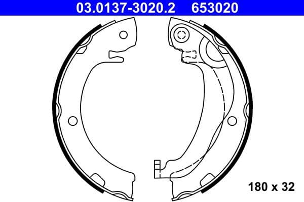 Brake Shoe Set, parking brake 03.0137-3020.2 - image 2