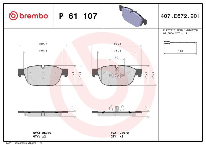 Brake Pad Set, disc brake PRIME LINE P61107 - image 3