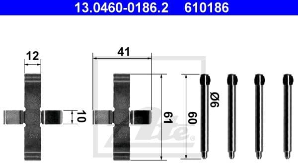 Accessory Kit, disc brake pad 13.0460-0186.2